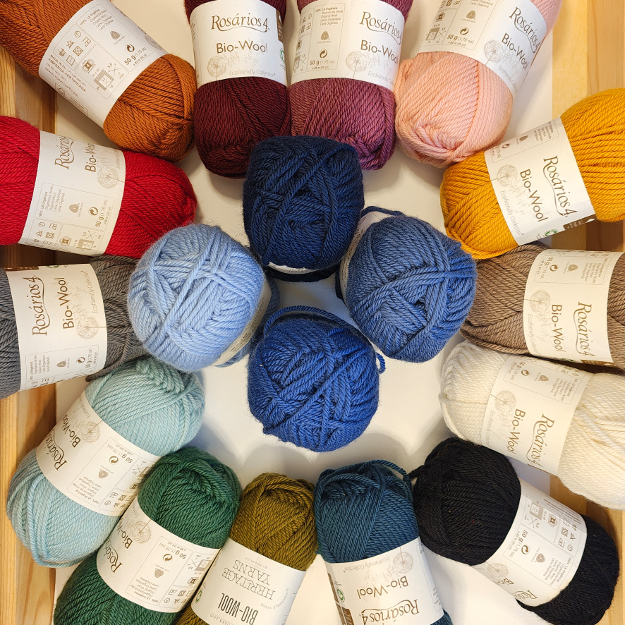 Wolle: "Bio Wool" / Rosários4 - Nadel 5-5.5 / GOTS zertifiziert - 50 g à 82 m – Bild 2