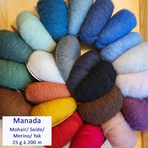Wolle: "Manada" / Pascuali - Nd 2.5-4 - Kid Mohair mit Maulbeer Seide, Yak und Merino - 25 g à 200 m