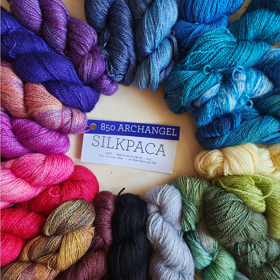 Wolle: "Silkpaca" / malabrigo - Nd 2.25 bis 5 / Alpaca & Maulbeer-Seide, handgefärbt / 50 g à 384 m