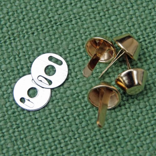 Taschenzubehör: Taschenfüßchen zum Stecken (mit Gegenstück) - verschiedene Metallfarben
