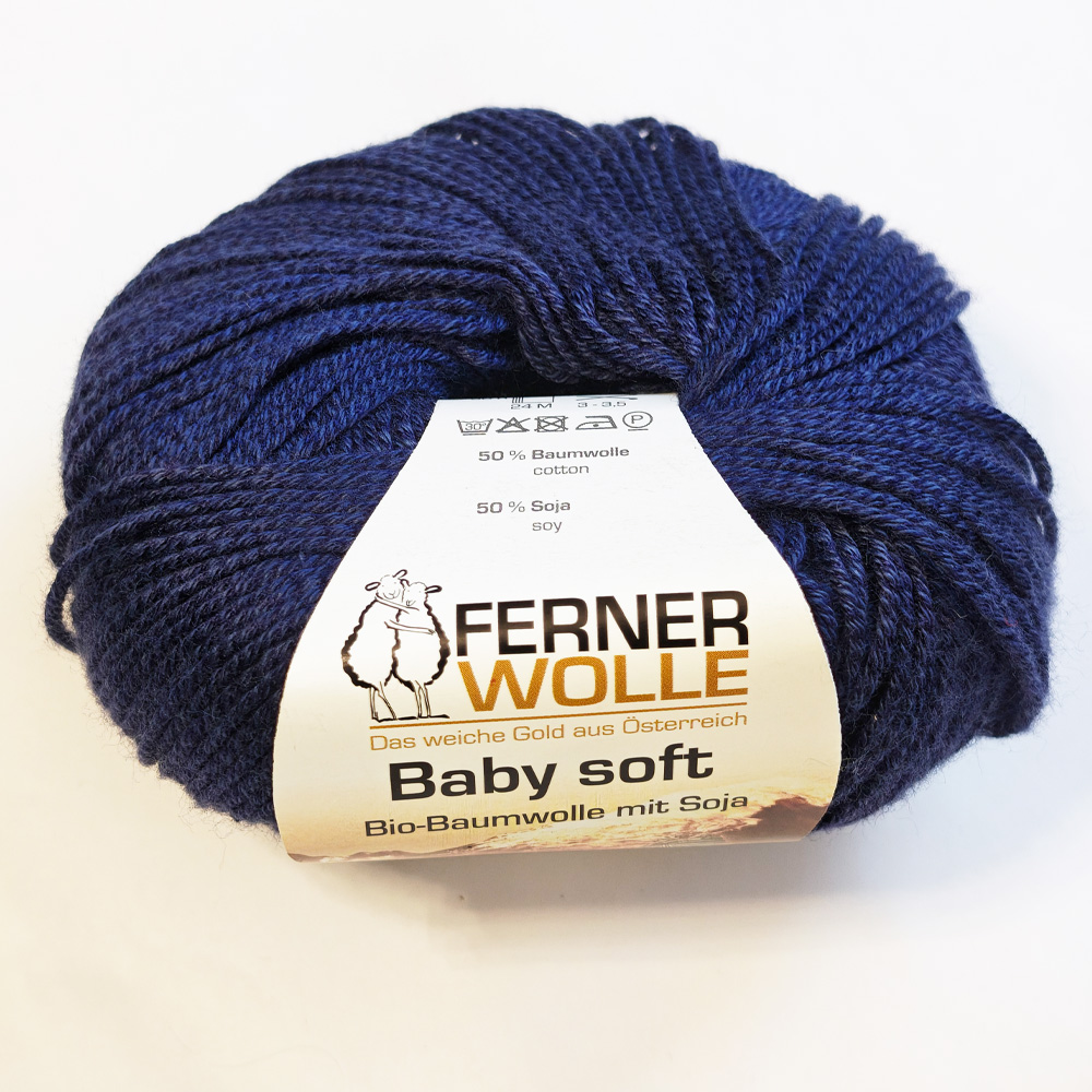 Wolle: "Baby soft" / Ferner - Nadel 3-3,5 - Bio Baumwolle & Soja - 50 g à 135 m - veganes Sockengarn – Bild 3