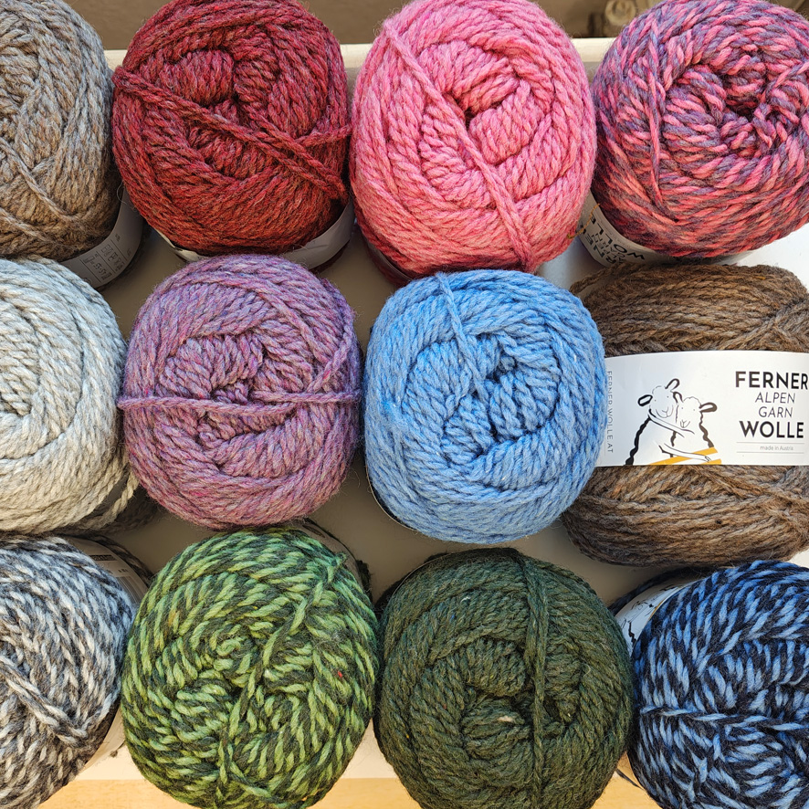 Wolle: "Alpengarn" / Ferner - Nd 4.5 bis 6 - Schafwolle von Alpenschafen - Janker/ Taschen/ Kissen - 100 g à 160 m – Bild 2