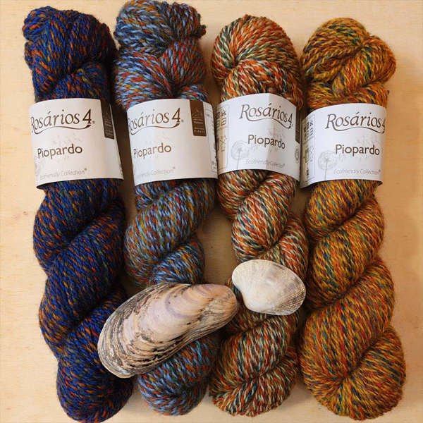 Wolle: "Piopardo" / Rosários4 / Nd 3-5 / portugiesische Schafwolle - 50 g à 165 m - buntes Garn - handbedruckt – Bild 11