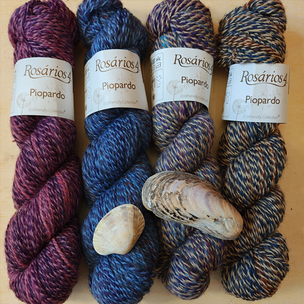 Wolle: "Piopardo" / Rosários4 / Nd 3-5 / portugiesische Schafwolle - 50 g à 165 m - buntes Garn - handbedruckt – Bild 12
