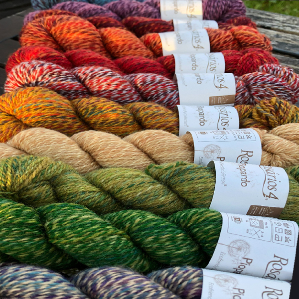 Wolle: "Piopardo" / Rosários4 / Nd 3-5 / portugiesische Schafwolle - 50 g à 165 m - buntes Garn - handbedruckt – Bild 16