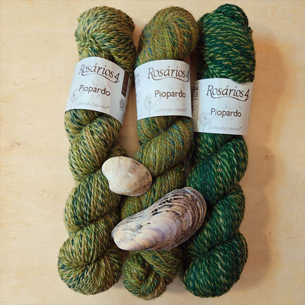 Wolle: "Piopardo" / Rosários4 / Nd 3-5 / portugiesische Schafwolle - 50 g à 165 m - buntes Garn - handbedruckt – Bild 14