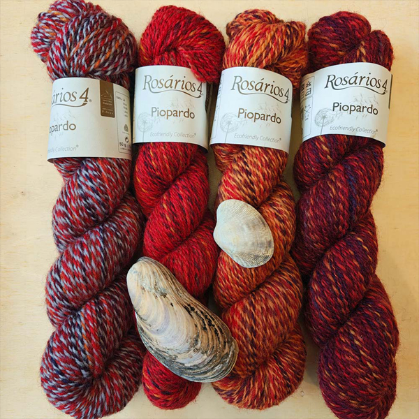 Wolle: "Piopardo" / Rosários4 / Nd 3-5 / portugiesische Schafwolle - 50 g à 165 m - buntes Garn - handbedruckt – Bild 15