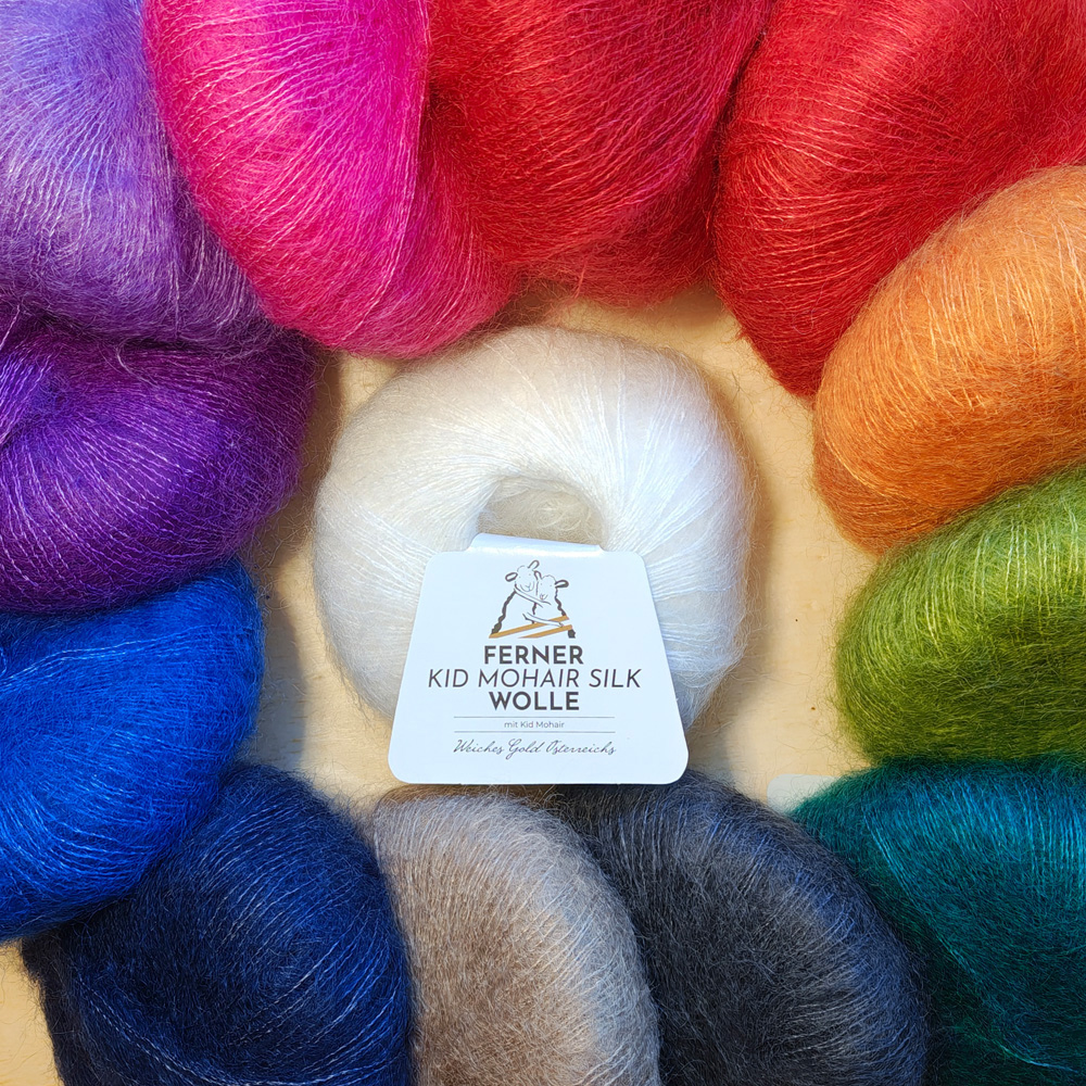 Wolle: "Kid Mohair Silk" / Ferner/ Nd 3 bis ? / Mohair-Seide / 25g à ca. 210m – Bild 24