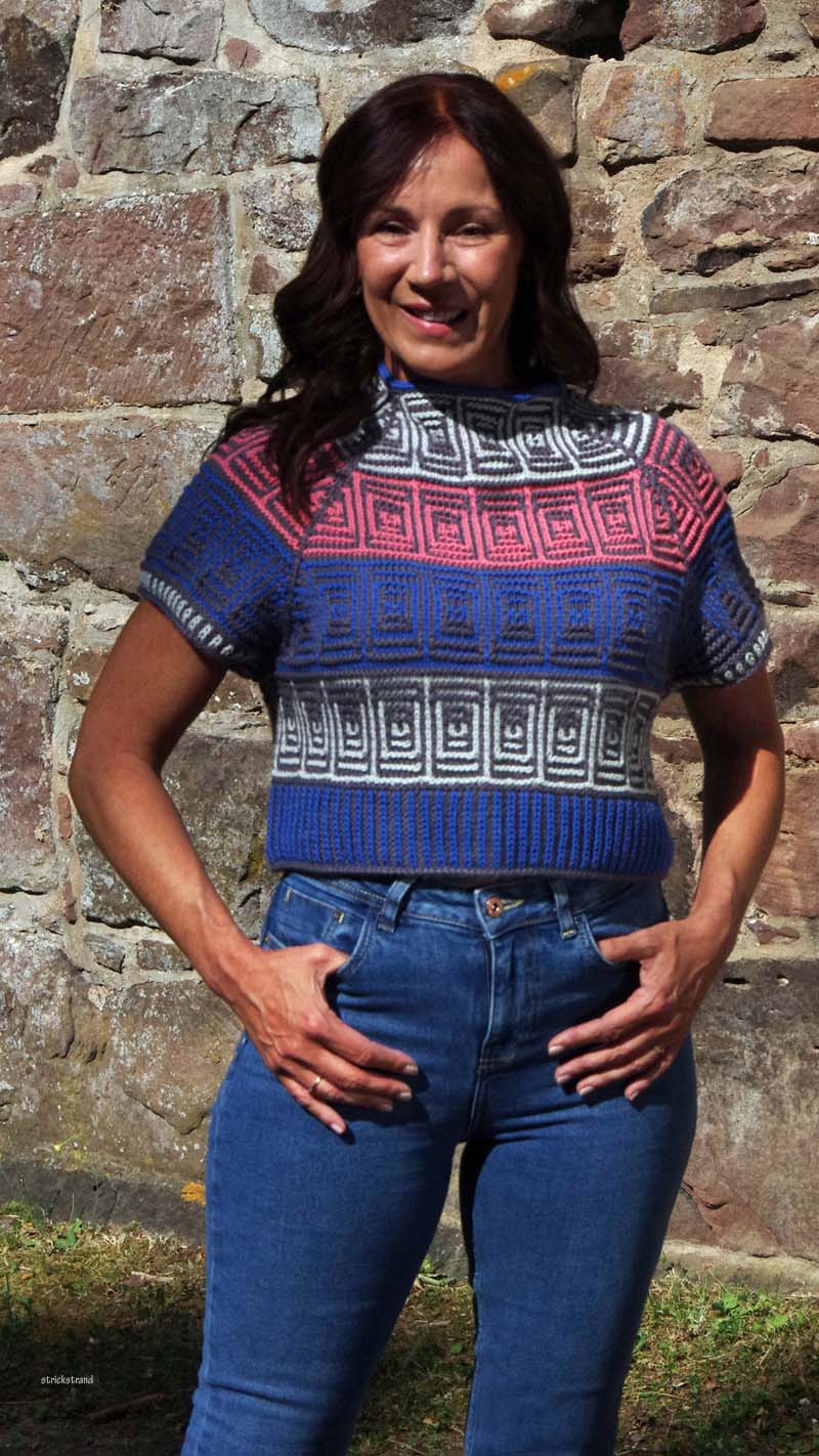 Anleitung: "Juniors Echo" Crop Top - Strickanleitung/ bauchfreies Oberteil/ Hebemaschentechnik / Schattentechnik / Nd 4-4.5 - Atlântico von Rosários4 – Bild 6