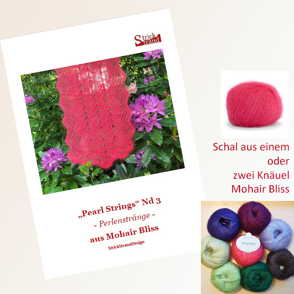 Anleitung: Schal/ StrickStrand - "Pearl Strings" - Lace-Strickschal - Nadel 3.5 – Bild 2