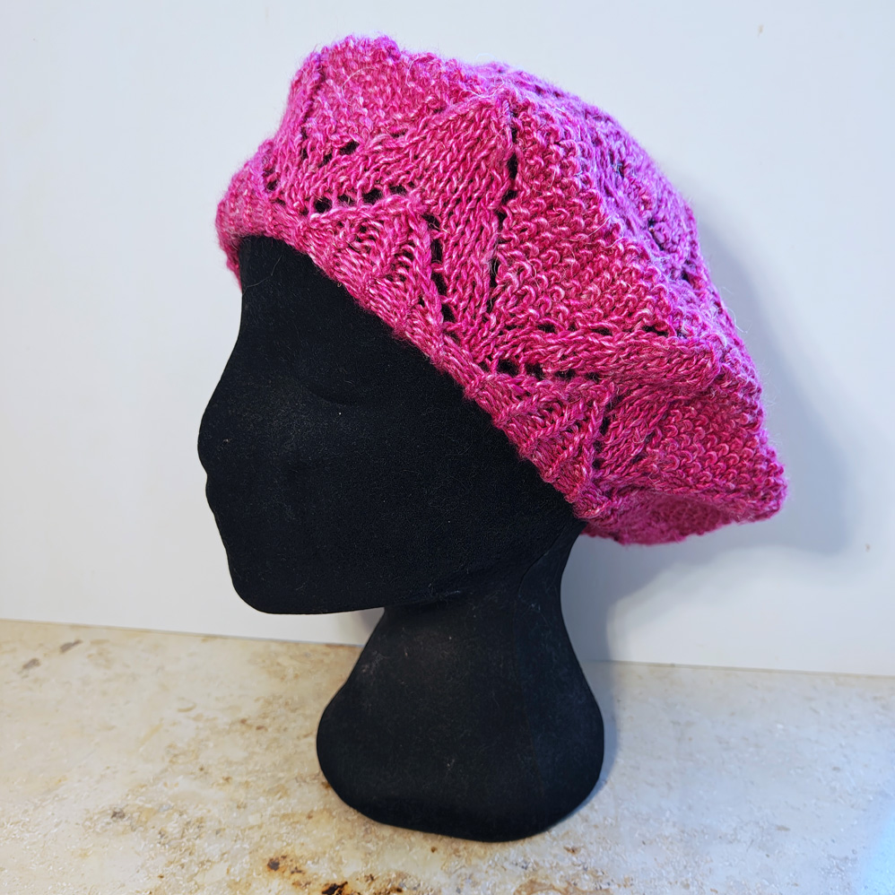 Anleitung: Mütze/ StrickStrand - "Calla-Lace" - gestricktes Barett - Lace-Ajour - verschiedenes Material & Kopfweiten - Dt & Engl – Bild 6