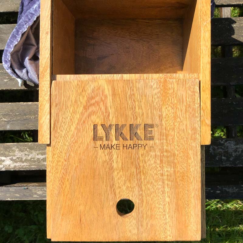 Strickzubehör: Pendel - Wollknäulhalter - Wollbox/ LYKKE - handgearbeitetes poliertes Holz – Bild 5
