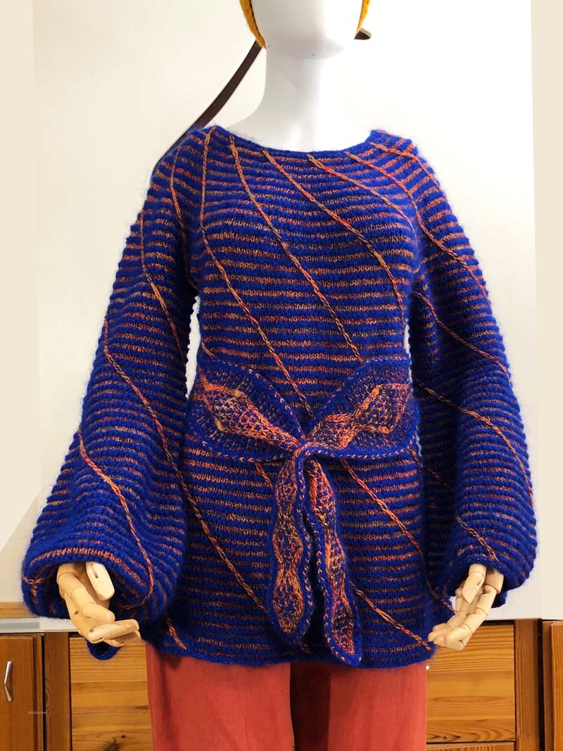 Pulli: "Nordic Spiral" Jumper im Pisces Colour Muster / Portugiesische Wolle & Mohair/ StrickStrandDesign / Piopardo & Bruma – Bild 6