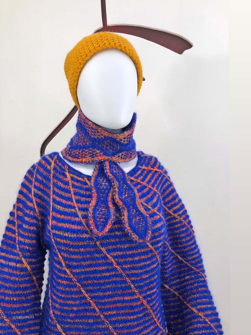 Pulli: "Nordic Spiral" Jumper im Pisces Colour Muster / Portugiesische Wolle & Mohair/ StrickStrandDesign / Piopardo & Bruma – Bild 4