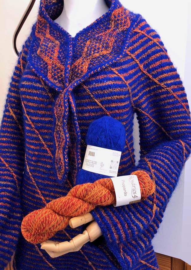 Pulli: "Nordic Spiral" Jumper im Pisces Colour Muster / Portugiesische Wolle & Mohair/ StrickStrandDesign / Piopardo & Bruma – Bild 3