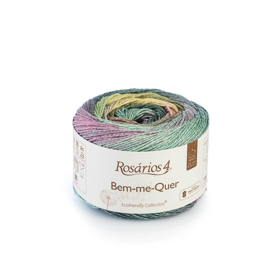 Wolle: "Bemm-me-Quer" / Rosários4 - Nd 3-3.5 / - Baumwolle-Leinen-Viscose / Verlauf handbedruckt - 100 g à 275 m – Bild 2