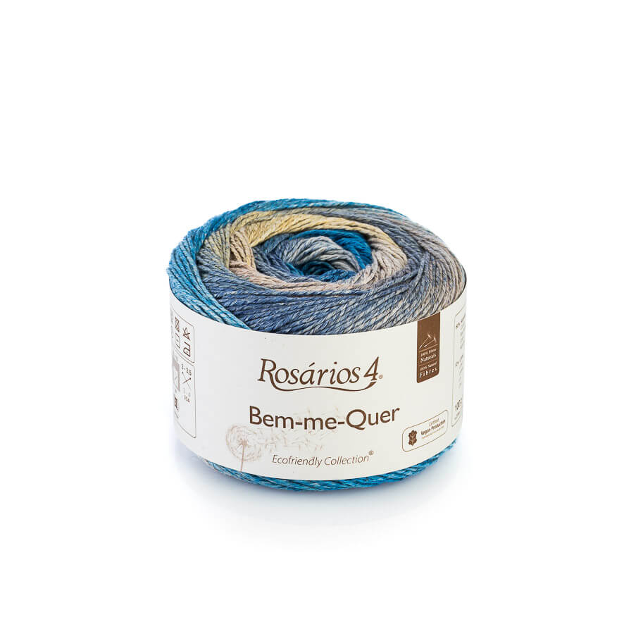 Wolle: "Bemm-me-Quer" / Rosários4 - Nd 3-3.5 / - Baumwolle-Leinen-Viscose / Verlauf handbedruckt - 100 g à 275 m – Bild 6