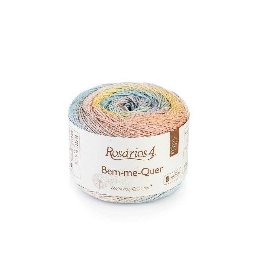 Wolle: "Bemm-me-Quer" / Rosários4 - Nd 3-3.5 / - Baumwolle-Leinen-Viscose / Verlauf handbedruckt - 100 g à 275 m – Bild 4