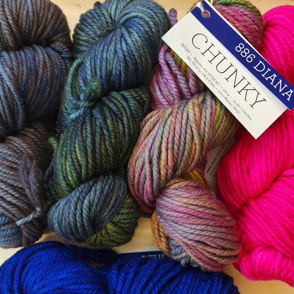 Wolle: "Chunky" / malabrigo - handgefärbt - Nadel 6-8 - Merino - Super Strickfilz bei 60°- 100 g à ca. 92 m