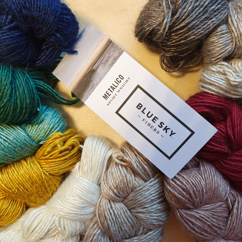 Wolle: "Metalico" / Blue Sky Fibers / Nd 3.25 bis 3.75 / Alpaca-Seide / 50 g Strang 134 m