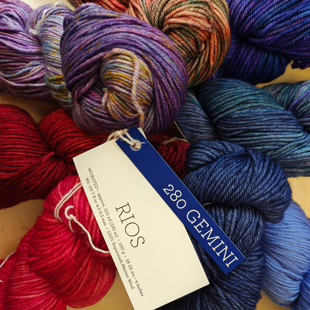 Wolle: "Rios" / malabrigo - 100 % Superwash Merino - handgefärbt, mulesingfrei - 100 g à ca. 192 m - Nd4.5 bis 5.5